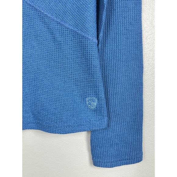 Kuhl Petra Turtleneck Top Blue Small Waffle Knit - Picture 7 of 13